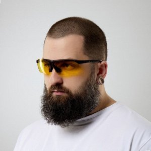 Очки солнцезащитные спортивные велосипедные, uv 400, дужка 11.7 см, ширина 16.5 см, желтые