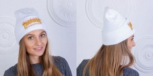 Шапка  "Женская " Beanie-THRAS.. Белая