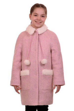 Пальто Цвет: Розовый Материал: Букле Описание: Утепленное пальто для девочки. Ткань верха - Букле (65% шерсть + 35% п/э), подклад - 100%п/э, утеплитель синтепон 60 гр.