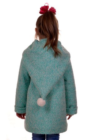 Пальто Цвет: Мята Материал: Букле Описание: Утепленное пальто для девочки. Ткань верха - Букле (65% шерсть + 35% п/э), подклад - 100%п/э, утеплитель синтепон 60 гр.