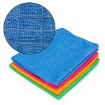 Тряпка для пола из микрофибры в клетку, 50х70см, 80гр, 4цвета, VETTA