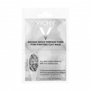Маска, очищающая поры, минеральная, с глиной, саше, mineral masks vichy (виши),2х6мл