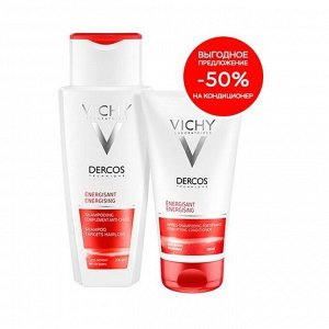 Набор тонизирующий: шампунь + кондиционер против выпадения волос, -50% на второй продукт, vichy (ви