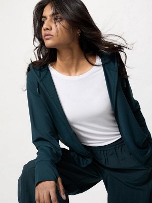 UNIQLO AIRism - женская кофта с круглым вырезом - 00 WHITE