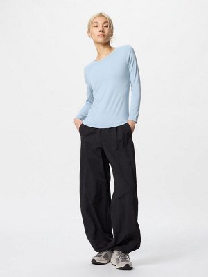 UNIQLO AIRism - женская кофта с круглым вырезом - 00 WHITE