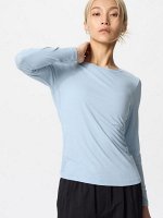 UNIQLO AIRism - женская кофта с круглым вырезом - 61 BLUE