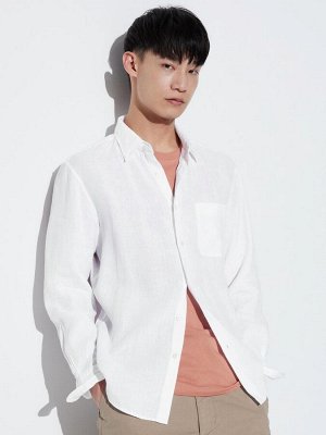 UNIQLO - мужская рубашка из премиального льна - 00 WHITE
