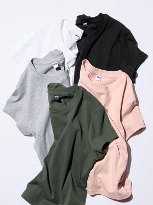 UNIQLO - базовая женская футболка - 56 OLIVE