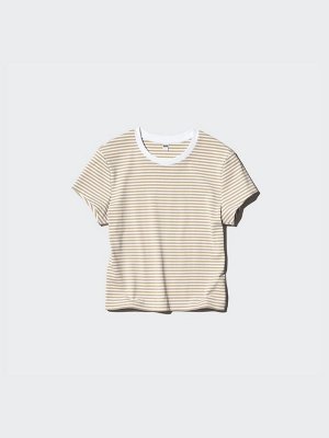 UNIQLO - укороченная футболка в мелкую полоску - 69 NAVY