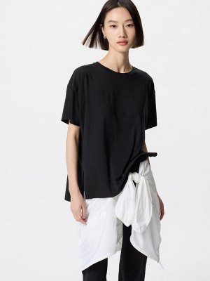 UNIQLO AIRism - базовая бесшовная футболка - 09 BLACK