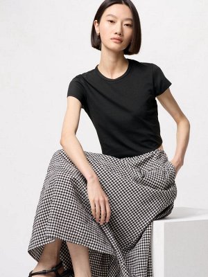UNIQLO AIRism - мягкая укороченная футболка - 09 BLACK