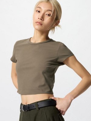 UNIQLO AIRism - мягкая укороченная футболка - 37 BROWN