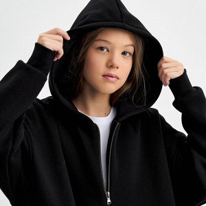 Жакет (толстовка) для девочки, черный