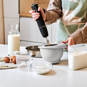 Миска с крышкой для взбивания миксером 2,1 л, цвет серый «Кулинар»