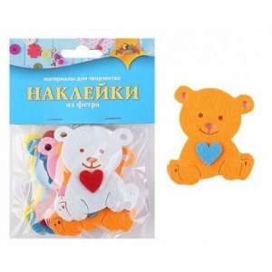 Декоративные наклейки из ФЕТРА "Мишка" С3369 АппликА