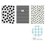 Тетрадь А4  96л клетка на спирали &quot;BLACK&amp;WHITE&quot; 7-96-1354 (3 вида) Альт