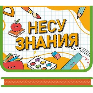 Папка для тетрадей А4 на молнии вокруг 32,5х23х2,5 см ПМ-А4-04 "НЕСУ ЗНАНИЯ" Пчелка