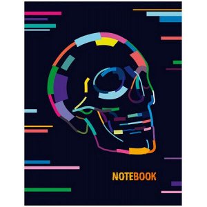 Записная книжка А5+ 64л клетка ЛАЙТ "Разноцветный череп" 11115 Academy style