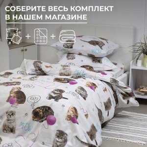 Наволочка 60*60 см, перкаль, детская расцветка (Пушистики)
