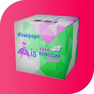 Прокладки гигиенические МиС Комфорт Классик Драй с суперабсорбентом, 4 капли (длина 215мм), 10 штук в индивидуальной упаковке