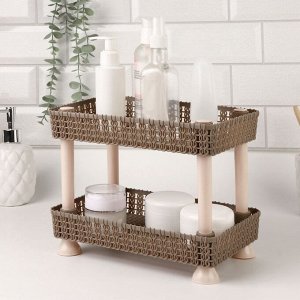 Органайзер для хранения косметики, двухуровневый, 24x15x20 см, МИКС