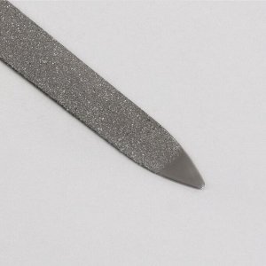 Пилка металлическая для ногтей, 17 см, в чехле, чёрная, серебристая