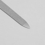 Пилка металлическая для ногтей, прорезиненная ручка, 17 см, цвет серебристый, чёрный