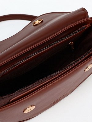 Сумка женская мессенджер на молнии, цвет красно-коричневый