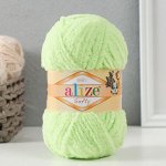 Плюшевая пряжа для вязания спицами, крючком ALIZE, Softy, 100% микрополиэстер, 115 м/50 г, (15 водяная зелень)