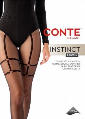 INSTINCT Колготки женские, имитация чулок с подвязками