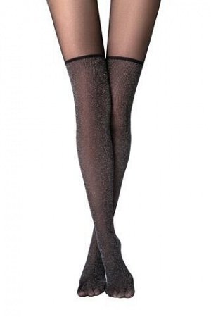 LUREX NET Колготки женские с имитацией чулок из люрекса в мелкую сетку