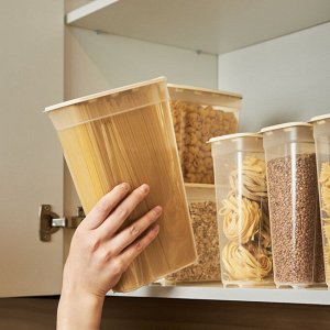 Контейнер для сыпучих продуктов (круп и спагетти) 2,2 л (170×85×265 мм) (слоновая кость)