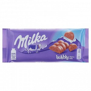 Молочный шоколад с пузырьками Milka Bubbly Milk Chocolate, 90 г