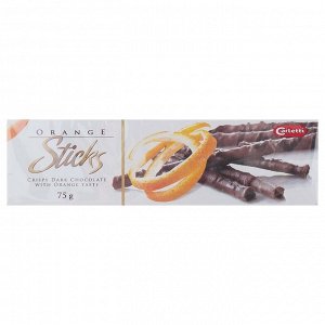 Шоколадный хворост Carletti Orange Chocolate Sticks с цедрой апельсина, 75 г