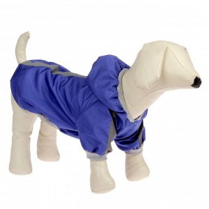 Куртка - ветровка для собак синяя, размер XL (ДС 32-34 см, ОШ 32 см, ОГ 40-44 см)