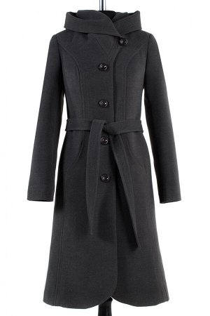 02-1197 Пальто женское утепленное (пояс) Кашемир серый