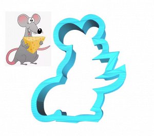 Мышь с сыром, пластиковая форма для печенья