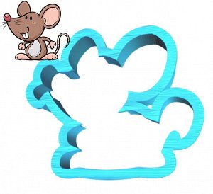 Забавный мышонок, пластиковая форма для печенья