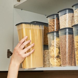 Контейнер для сыпучих продуктов (круп и спагетти) 2,2 л (170×85×265 мм) (графит)