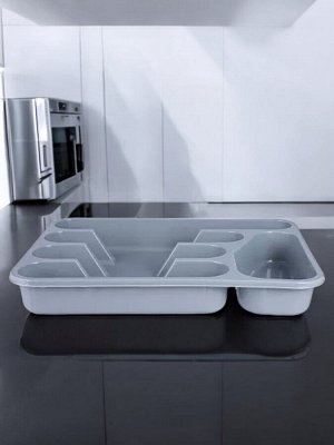 Лоток для столовых приборов, 5 отсеков, пластик, 333*260*45 мм