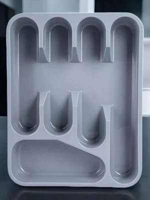 Лоток для столовых приборов, 5 отсеков, пластик, 333*260*45 мм