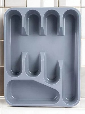 Лоток для столовых приборов, 5 отсеков, пластик, 333*260*45 мм