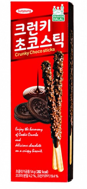 Палочки SUNYOUNG Crunky Choco 54 г
