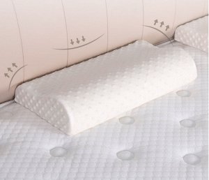 Подушка ортопедическая с эффектом памяти для сна Protection Spacepillow, 2-х валиковая, 50*30см, белая