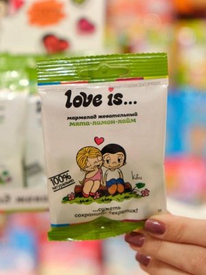 Жевательный мармелад в виде сердца Love is Жуймиксик со вкусом мяты, лимона и лайма 25 гр