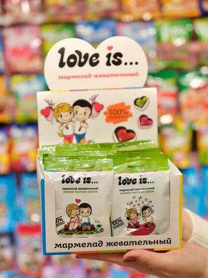 Жевательный мармелад в виде сердца Love is Жуймиксик со вкусом мяты, лимона и лайма 25 гр
