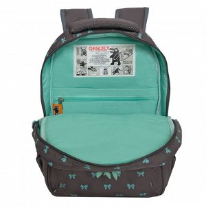 Рюкзак школьный GRIZZLY с карманом для ноутбука 13", анатомической спинкой, для девочки