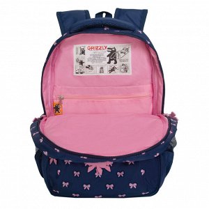 Рюкзак школьный GRIZZLY с карманом для ноутбука 13", анатомической спинкой, для девочки