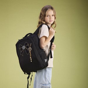 Рюкзак школьный GRIZZLY с карманом для ноутбука 13", двумя отделениями, анатомической спинкой, для девочки