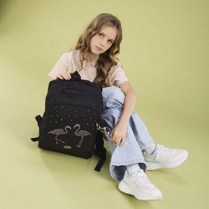 Рюкзак школьный GRIZZLY с карманом для ноутбука 13", двумя отделениями, анатомической спинкой, для девочки